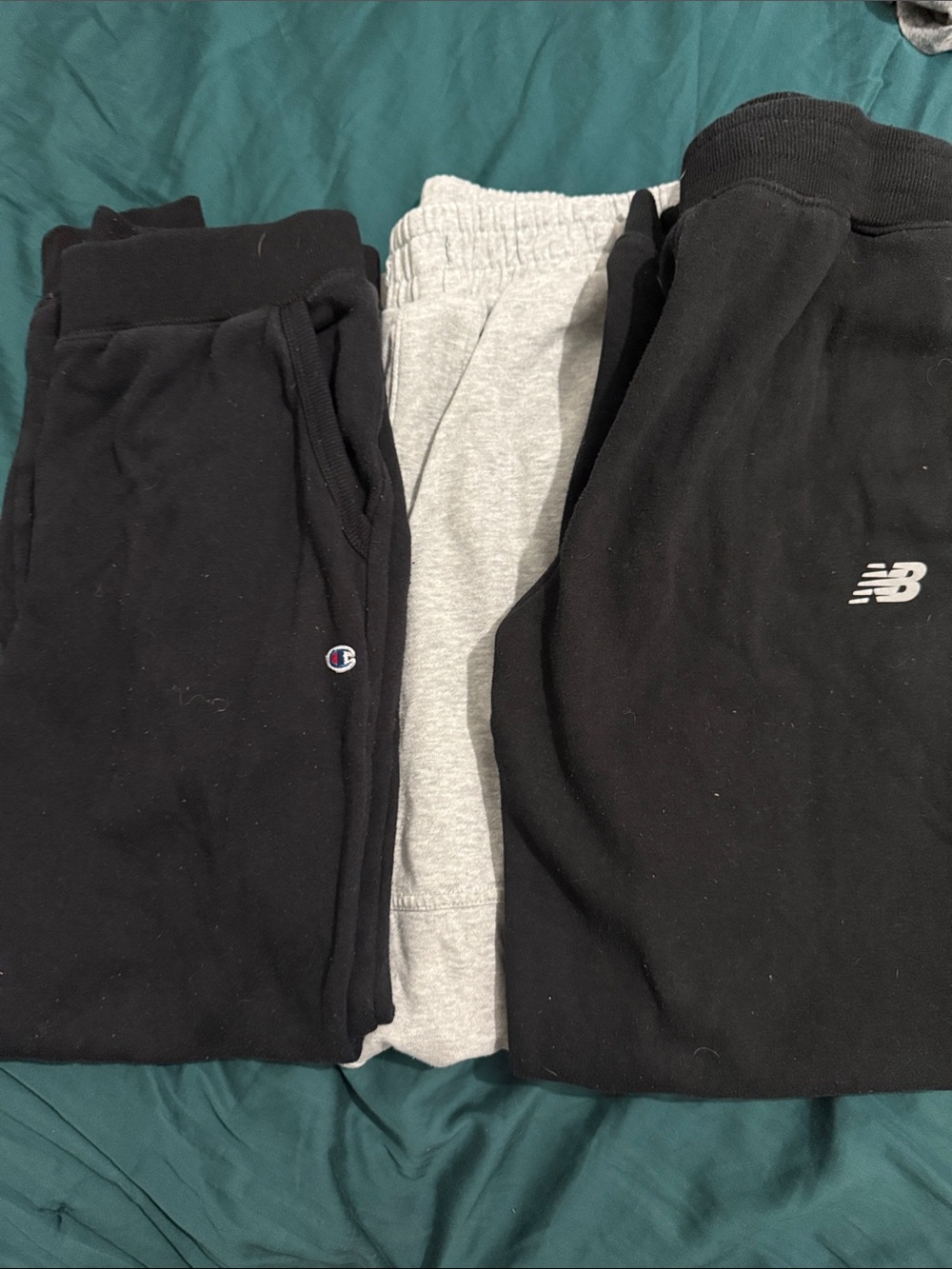Champion & New Balance Kids Sweatpants Bundle - Black and Gray